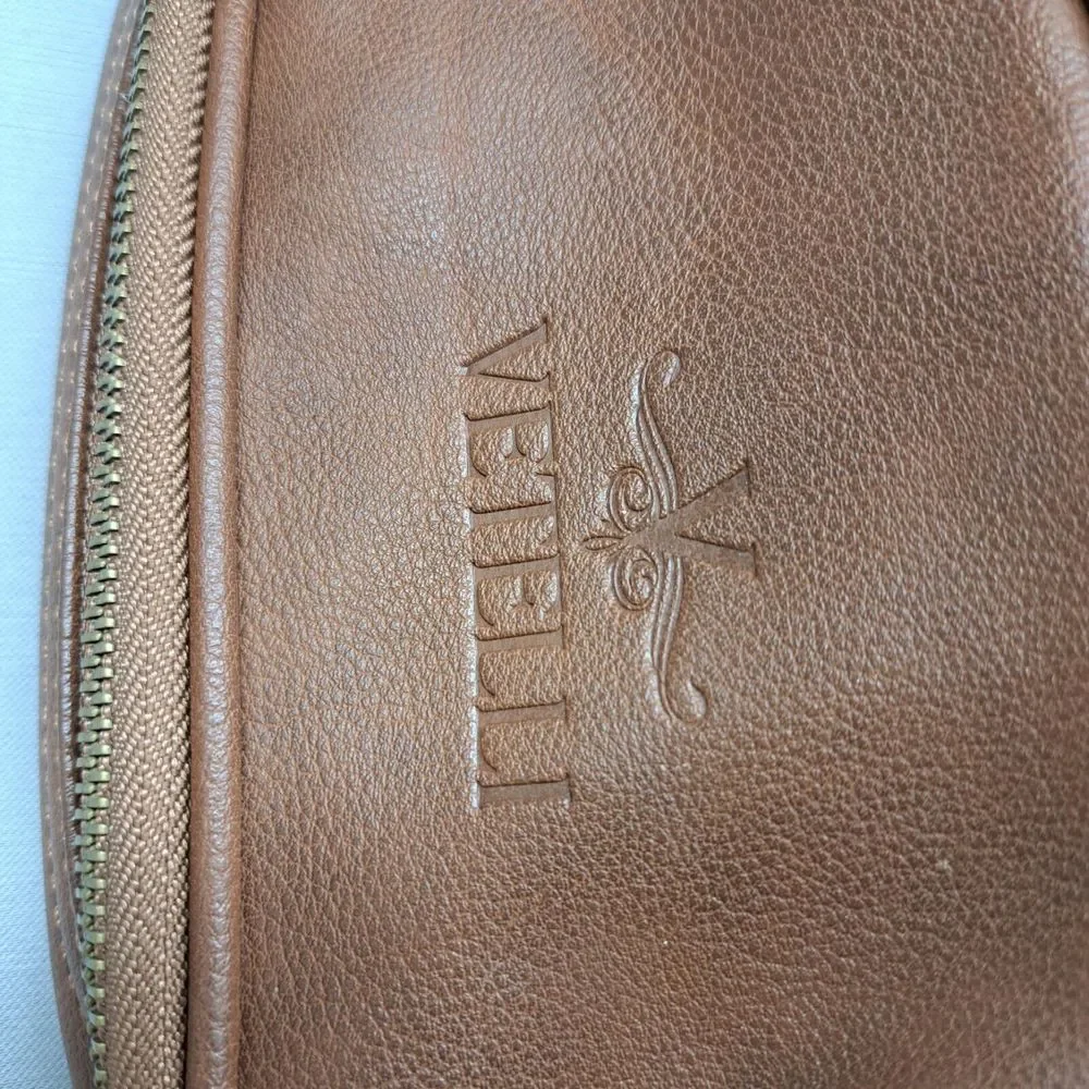 Vetelli Classic Leather Travel Toiletry Bag with 2 Compartments